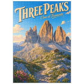 Darstellung des Puzzle Motivs Die majestätische Pracht eines Sonnenuntergangs in den Bergen - Puzzleteile: 500