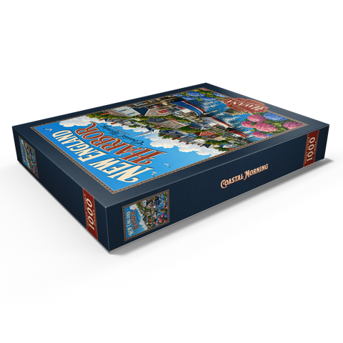 Darstellung des Puzzle Motivs Ein Morgen an der Küste von New England New England Harbor Coastal Morning 1000 Puzzle Schachtel Ansicht1