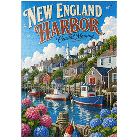 Darstellung des Puzzle Motivs Ein Morgen an der Küste von New England - Puzzleteile: 1000