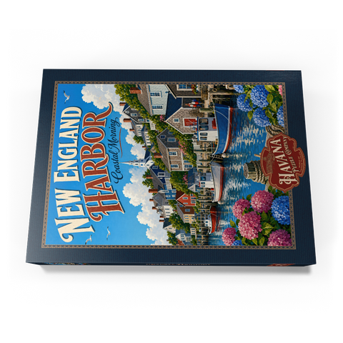 Darstellung des Puzzle Motivs Ein Morgen an der Küste von New England New England Harbor Coastal Morning 500 Puzzle Schachtel Ansicht3