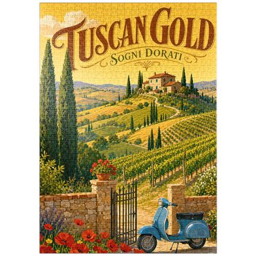 Darstellung des Puzzle Motivs puzzleplate Tuscan Vineyard Golden Romance 1000 Puzzle