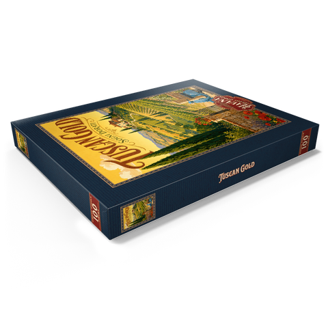 Darstellung des Puzzle Motivs Toskanischer Weinberg „Golden Romance“ Tuscan Vineyard Golden Romance 100 Puzzle Schachtel Ansicht1