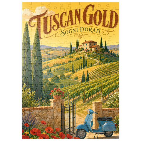 Darstellung des Puzzle Motivs Toskanischer Weinberg „Golden Romance“ puzzleplate Tuscan Vineyard Golden Romance 200 Puzzle