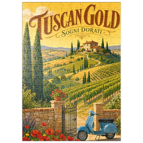 Darstellung des Puzzle Motivs Toskanischer Weinberg „Golden Romance“ - Puzzleteile: 200