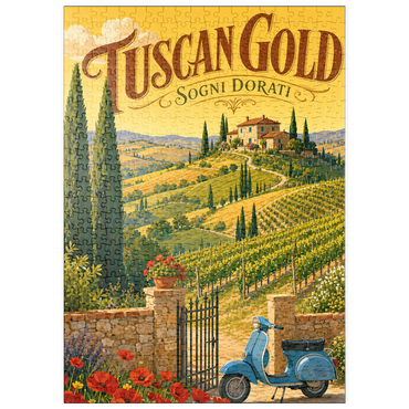 Darstellung des Puzzle Motivs puzzleplate Tuscan Vineyard Golden Romance 500 Puzzle