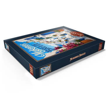 Darstellung des Puzzle Motivs Mykonos Windmills Coastal Charm 200 Puzzle Schachtel Ansicht1