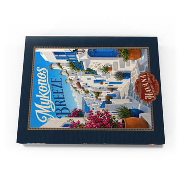 Darstellung des Puzzle Motivs Mykonos Windmills Coastal Charm 200 Puzzle Schachtel Ansicht3