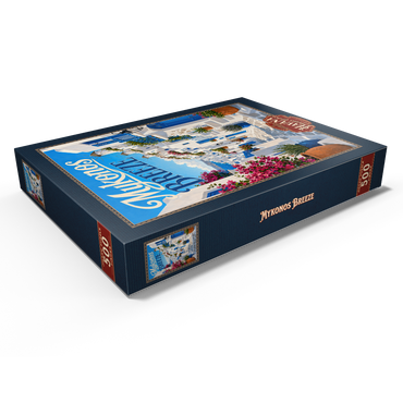 Darstellung des Puzzle Motivs Mykonos Windmills Coastal Charm 500 Puzzle Schachtel Ansicht1