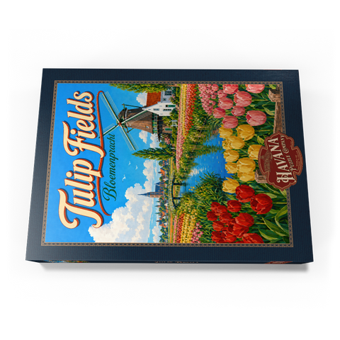 Darstellung des Puzzle Motivs Holländische Tulpenfelder – Frühlingspracht Dutch Tulip Fields Spring Splendor 1000 Puzzle Schachtel Ansicht3