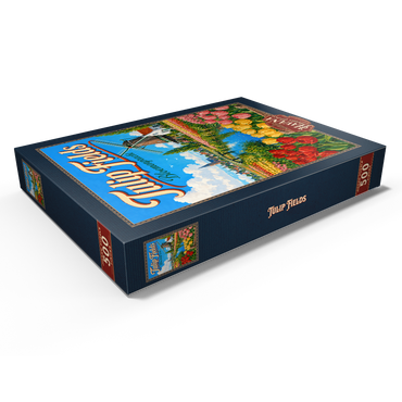 Darstellung des Puzzle Motivs Dutch Tulip Fields Spring Splendor 500 Puzzle Schachtel Ansicht1