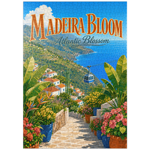Darstellung des Puzzle Motivs Madeira – ein Paradies voller Küstenblüten puzzleplate Madeira Coastal Bloom Paradise 1000 Puzzle