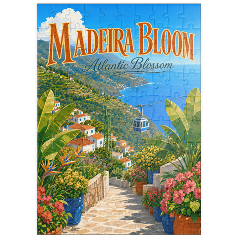 Darstellung des Puzzle Motivs Madeira – ein Paradies voller Küstenblüten puzzleplate Madeira Coastal Bloom Paradise 100 Puzzle