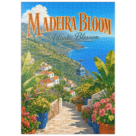 Darstellung des Puzzle Motivs Madeira – ein Paradies voller Küstenblüten puzzleplate Madeira Coastal Bloom Paradise 500 Puzzle