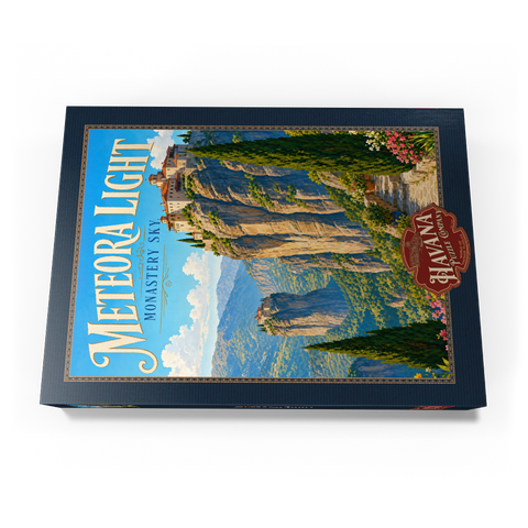 Darstellung des Puzzle Motivs Das Kloster Meteora – Majestät am Himmel Meteora Monastery Sky Majesty 1000 Puzzle Schachtel Ansicht3