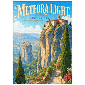 Darstellung des Puzzle Motivs Das Kloster Meteora – Majestät am Himmel - Puzzleteile: 200