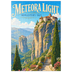 Darstellung des Puzzle Motivs Das Kloster Meteora – Majestät am Himmel - Puzzleteile: 500