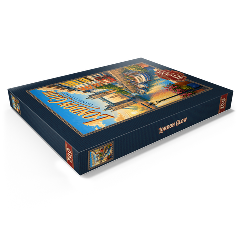 Darstellung des Puzzle Motivs Abendliche Abenddämmerung über der Themse in London London Thames Evening Glow 200 Puzzle Schachtel Ansicht1