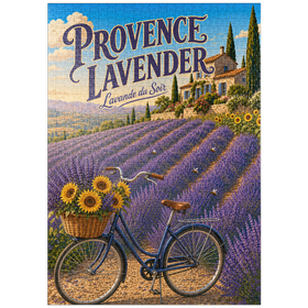 Darstellung des Puzzle Motivs Charm „Lavendel bei Sonnenuntergang in der Provence“ - Puzzleteile: 1000