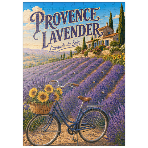 Darstellung des Puzzle Motivs Charm „Lavendel bei Sonnenuntergang in der Provence“ puzzleplate Provence Lavender Sunset Charm 200 Puzzle