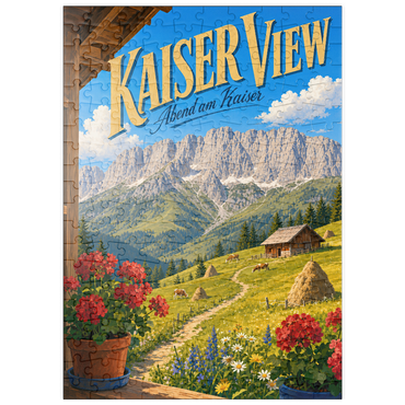 Darstellung des Puzzle Motivs puzzleplate Kaiser Mountains Alpine Meadow Serenity 200 Puzzle