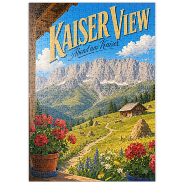 Darstellung des Puzzle Motivs puzzleplate Kaiser Mountains Alpine Meadow Serenity 500 Puzzle