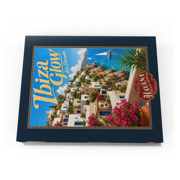Darstellung des Puzzle Motivs Ibiza Coastal Village Golden Glow 100 Puzzle Schachtel Ansicht3