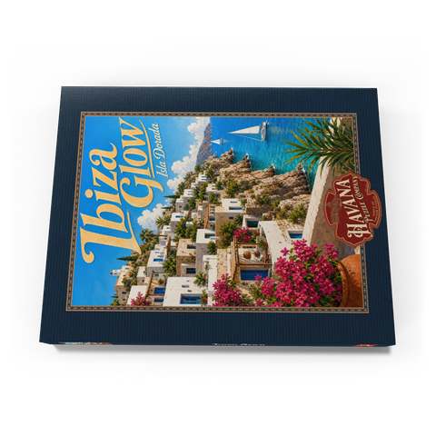 Darstellung des Puzzle Motivs Ibiza Küstendorf Golden Glow Ibiza Coastal Village Golden Glow 100 Puzzle Schachtel Ansicht3