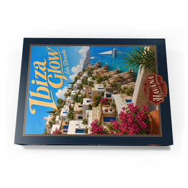 Darstellung des Puzzle Motivs Ibiza Coastal Village Golden Glow 500 Puzzle Schachtel Ansicht3