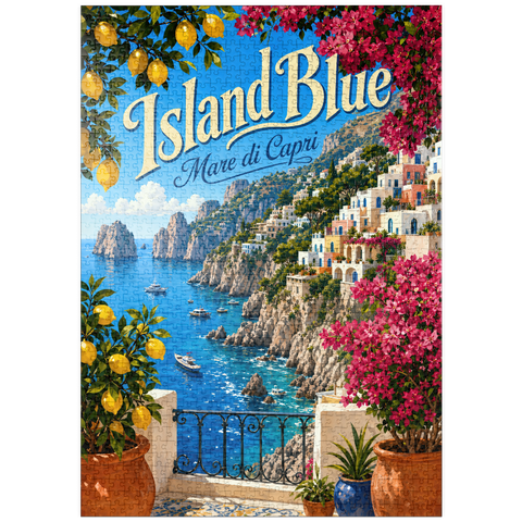 Darstellung des Puzzle Motivs Capri – Mittelmeer-Idylle an der Küste puzzleplate Capri Coastal Mediterranean Bliss 1000 Puzzle
