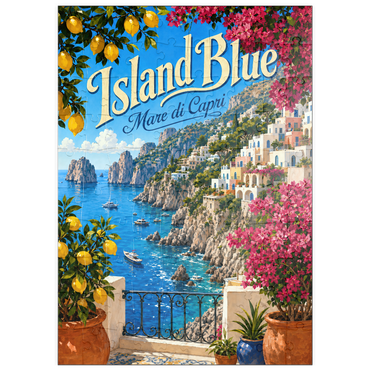 Darstellung des Puzzle Motivs puzzleplate Capri Coastal Mediterranean Bliss 100 Puzzle