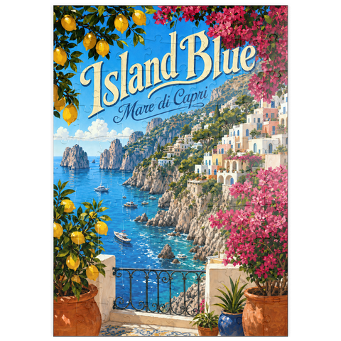 Darstellung des Puzzle Motivs Capri – Mittelmeer-Idylle an der Küste puzzleplate Capri Coastal Mediterranean Bliss 100 Puzzle