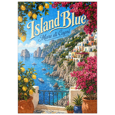 Darstellung des Puzzle Motivs puzzleplate Capri Coastal Mediterranean Bliss 500 Puzzle