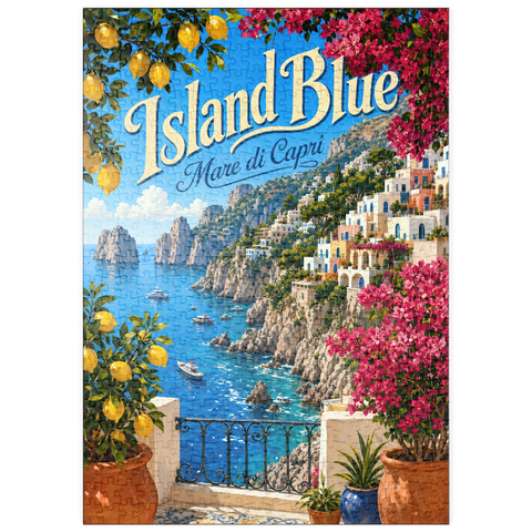 Darstellung des Puzzle Motivs Capri – Mittelmeer-Idylle an der Küste puzzleplate Capri Coastal Mediterranean Bliss 500 Puzzle