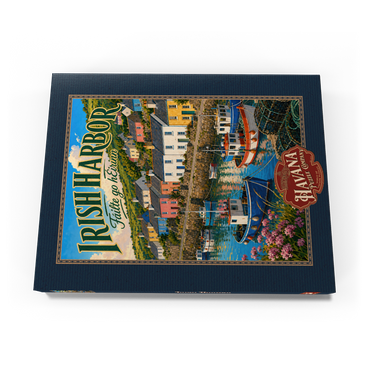 Darstellung des Puzzle Motivs Irish Harbor Coastal Village Charm 200 Puzzle Schachtel Ansicht3