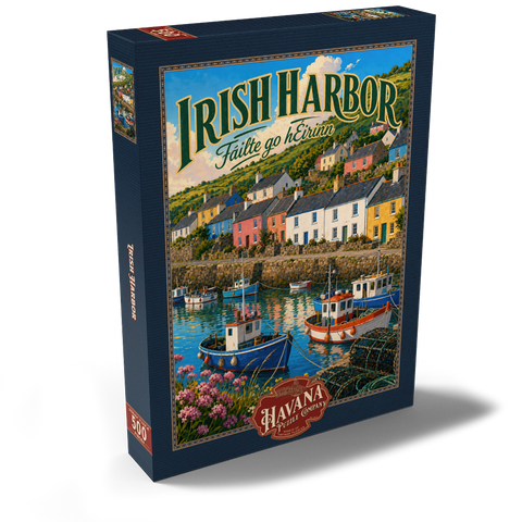Darstellung des Puzzle Motivs Der Charme eines irischen Küstendorfes Irish Harbor Coastal Village Charm 500 Puzzle Schachtel Ansicht2