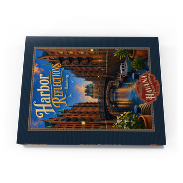 Darstellung des Puzzle Motivs Hamburg Harbor Sunset Reflections 100 Puzzle Schachtel Ansicht3