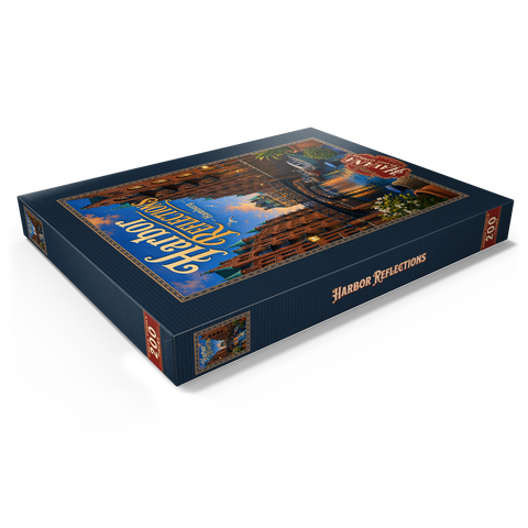 Darstellung des Puzzle Motivs Sonnenuntergang am Hamburger Hafen Hamburg Harbor Sunset Reflections 200 Puzzle Schachtel Ansicht1