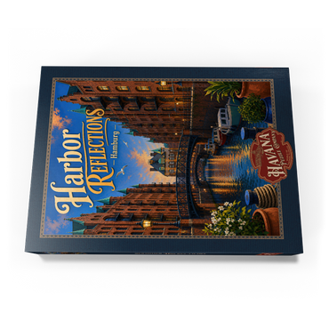 Darstellung des Puzzle Motivs Hamburg Harbor Sunset Reflections 500 Puzzle Schachtel Ansicht3