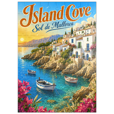 Darstellung des Puzzle Motivs Sol de Mallorca – Charme eines Sonnenuntergangs an der Küste puzzleplate Sol de Mallorca Coastal Sunset Charm 100 Puzzle