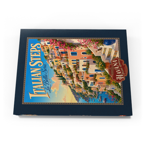 Darstellung des Puzzle Motivs Der Charme des Sonnenuntergangs an der italienischen Küste Italian Steps Coastal Sunset Charm 200 Puzzle Schachtel Ansicht3