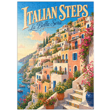 Darstellung des Puzzle Motivs puzzleplate Italian Steps Coastal Sunset Charm 200 Puzzle