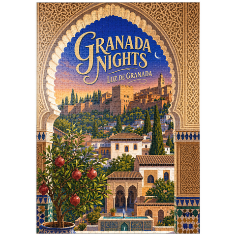 Darstellung des Puzzle Motivs Granada: Die Alhambra im Abendlicht puzzleplate Granada Alhambra Evening Splendor 1000 Puzzle
