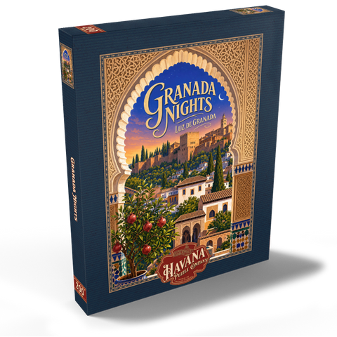 Darstellung des Puzzle Motivs Granada: Die Alhambra im Abendlicht Granada Alhambra Evening Splendor 200 Puzzle Schachtel Ansicht2
