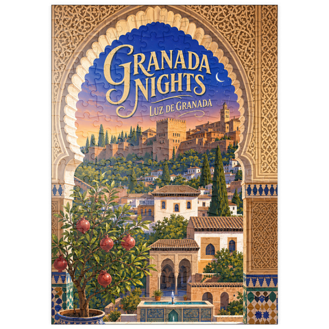 Darstellung des Puzzle Motivs Granada: Die Alhambra im Abendlicht puzzleplate Granada Alhambra Evening Splendor 200 Puzzle