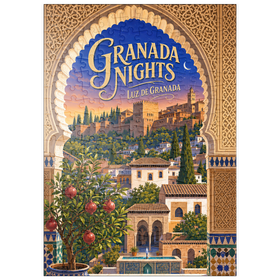 Darstellung des Puzzle Motivs Granada: Die Alhambra im Abendlicht - Puzzleteile: 200