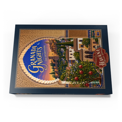 Darstellung des Puzzle Motivs Granada: Die Alhambra im Abendlicht Granada Alhambra Evening Splendor 500 Puzzle Schachtel Ansicht3