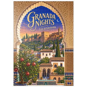 Darstellung des Puzzle Motivs Granada: Die Alhambra im Abendlicht - Puzzleteile: 500