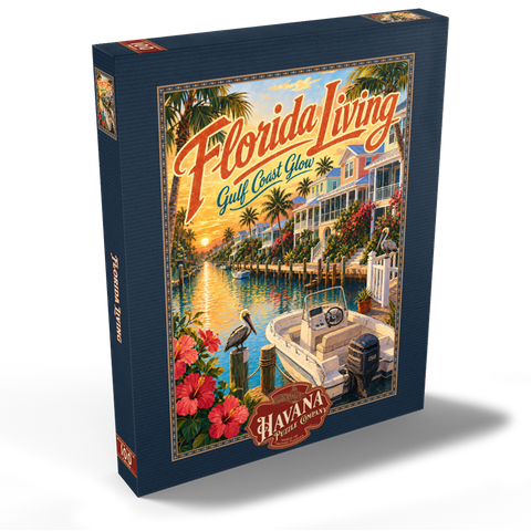 Darstellung des Puzzle Motivs Ruhe bei Sonnenuntergang an der Golfküste Floridas Florida Gulf Coast Sunset Serenity 100 Puzzle Schachtel Ansicht2
