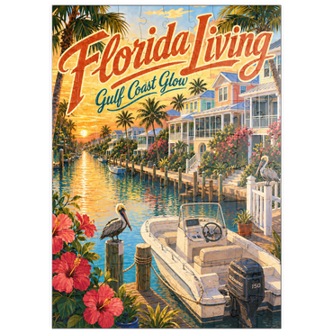 Darstellung des Puzzle Motivs puzzleplate Florida Gulf Coast Sunset Serenity 100 Puzzle