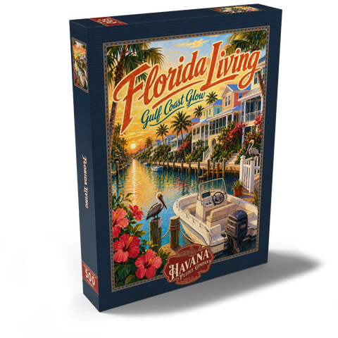 Darstellung des Puzzle Motivs Ruhe bei Sonnenuntergang an der Golfküste Floridas Florida Gulf Coast Sunset Serenity 500 Puzzle Schachtel Ansicht2